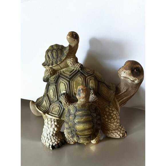 Mother Turtle Figurine With Babies Realistic Resin Sculpture For Home Décor - Picture 5 of 8